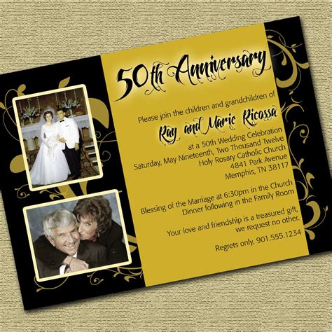 Printable 50th Wedding Anniversary Invitations Invitation Design Blog