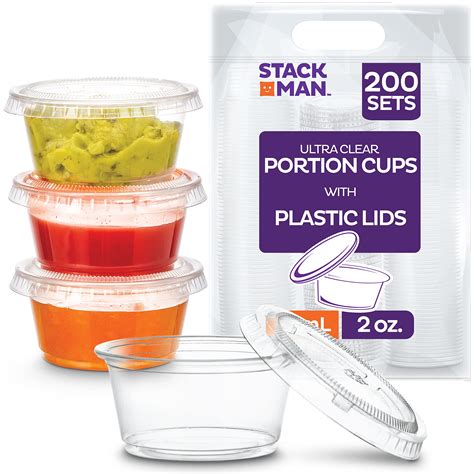 Buy 200 Sets 2 Oz Small Plastic Containers With Lids Jello