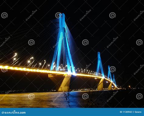 Rio Antirio Bridge One Of The The World`s Longest Cable Stock