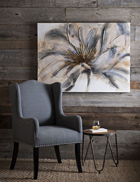 This Beautiful Gold And Gray Bloom Canvas Art Has The Eye Catching Glow