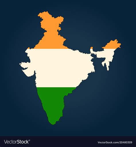 Map Of India Painted In The Colors Of The National