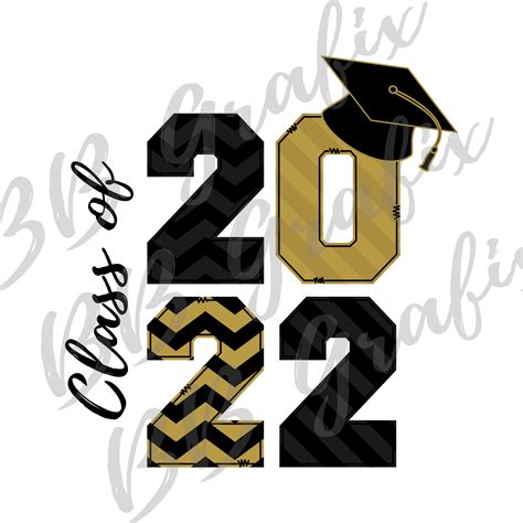 Digital Png File Class Of 2022 Black And Gold Grad Hat Cap Etsy