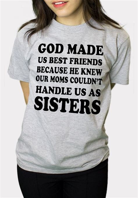 God Made Us Best Friends Funny Couple Match Girl Women Tshirt Bff Tee
