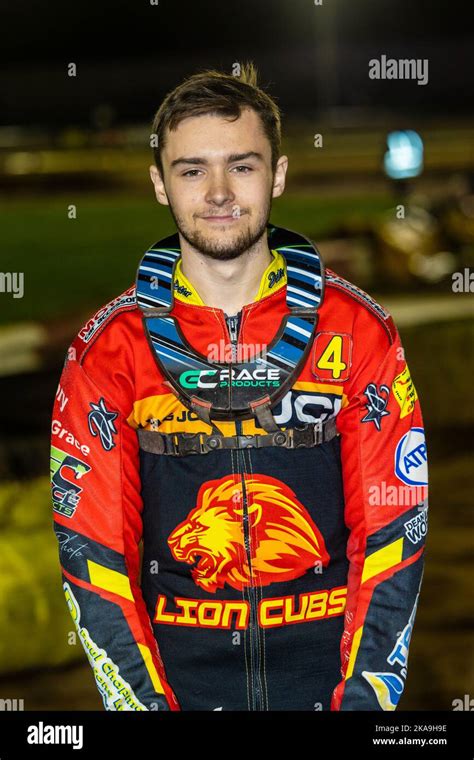 Tom Spencer Leicester Lion Cubs Speedway Rider Portrait Stock Photo