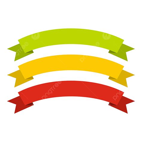 Red Green Yellow Vector Art Png Red Yellow Green Ribbons Icon Flat