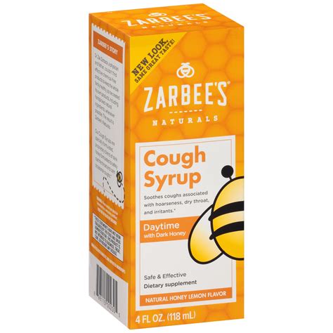 Zarbees Naturals Adult Daytime Cough Syrup Honey Lemon