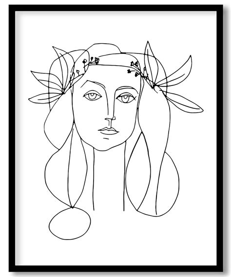 Picasso Line Drawing Of Francoise Gilot Wall Art Hanging Wall Decor