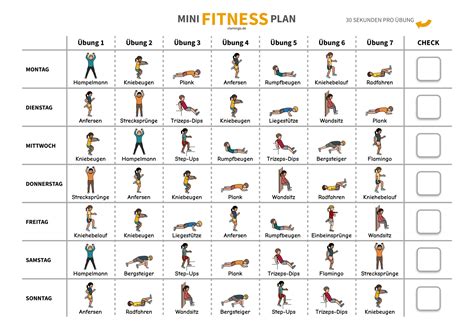 Mini Fitness Plan Für 1 Woche Homeschooling Workout Für Zuhause