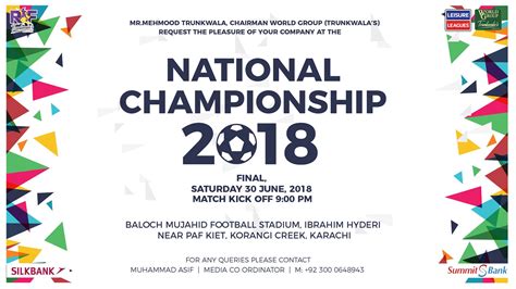 Leisure Leagues National Football Championship From June 28 The News