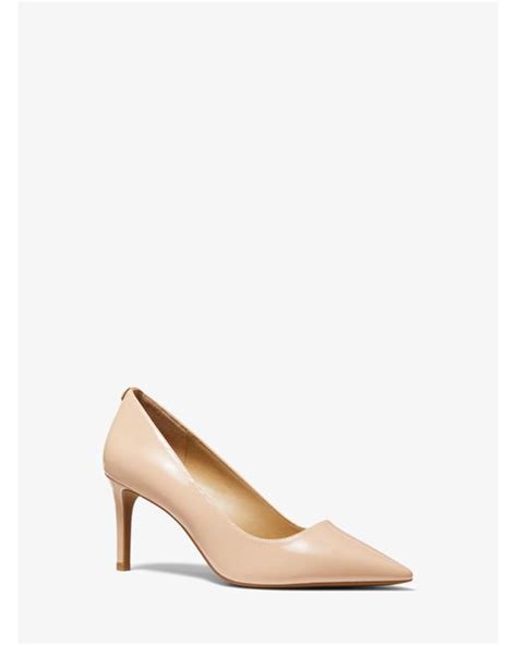 Michael Kors Alina Flex Faux Patent Leather Pump In Natural Lyst