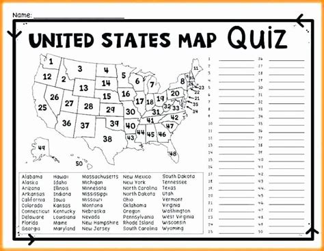 Quiz Worksheet About States 14 Best Images Of States And Capitals