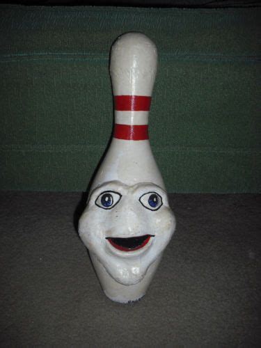 Vintage Bowling Pin With Scary Face On Front Only One On Ebay Rare