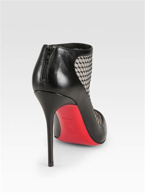 Lyst Christian Louboutin Anna May Lace Leather Ankle Boots In Black