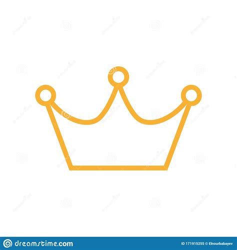 Golden Line Crown Icon On The White Background Beauty And Fashion