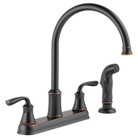 Installing a new delta kitchen faucet is not too difficult when you have the right tools and instructions to follow. Two Handle Kitchen Faucet with Spray 21716LF-OB | Delta Faucet