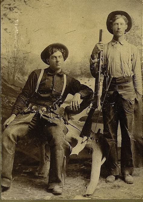 Imperial Size Photograph Of Two Armed Cowboys Ca 1890s Two