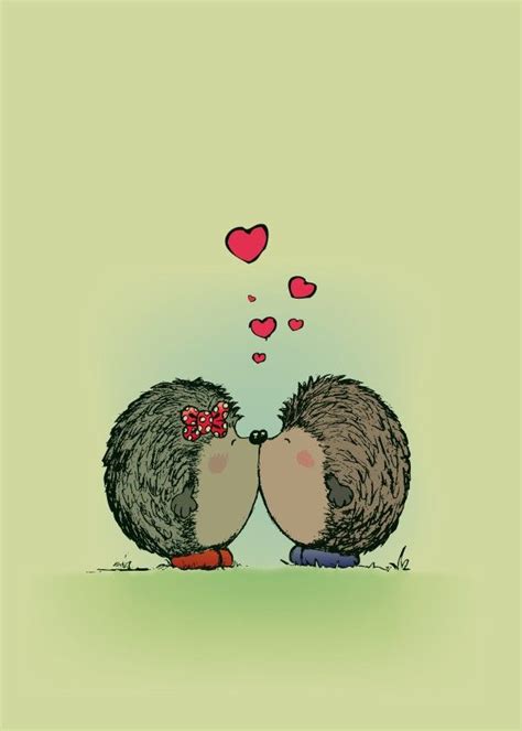 Hedgehogs In Love Poster Picture Metal Print Paint By Mangulica