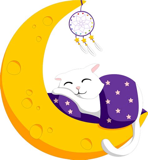 Cat Sleeping On The Moon Clipart Free Download Transparent Png