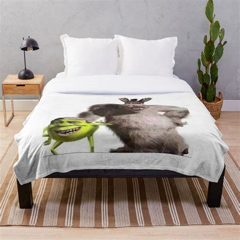 Shrek And Donkey X Monsters Inc Throw Blanket By Jfet10 Redbubble