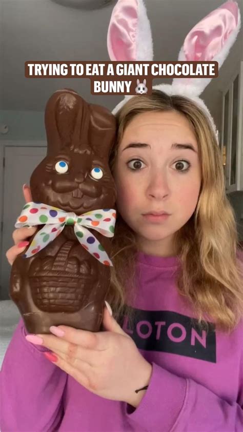 Trying To Eat A Giant Chocolate Bunny 🐰 Chocolate Bunny Giant Chocolate Chocolate