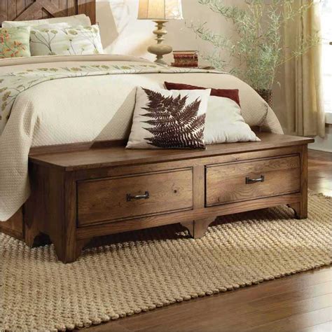 34 139f Kincaid Furniture King Storage Footboard Bench Oak