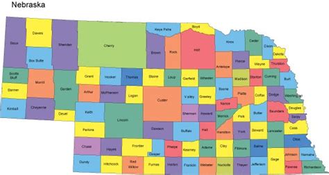 Nebraska Powerpoint Map Counties
