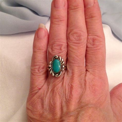 Turquoise Signed Authentic Bell Trading Hallmark Sterling Oval Etsy