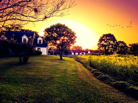 Farm House Sunset By Izzie Hill On Deviantart
