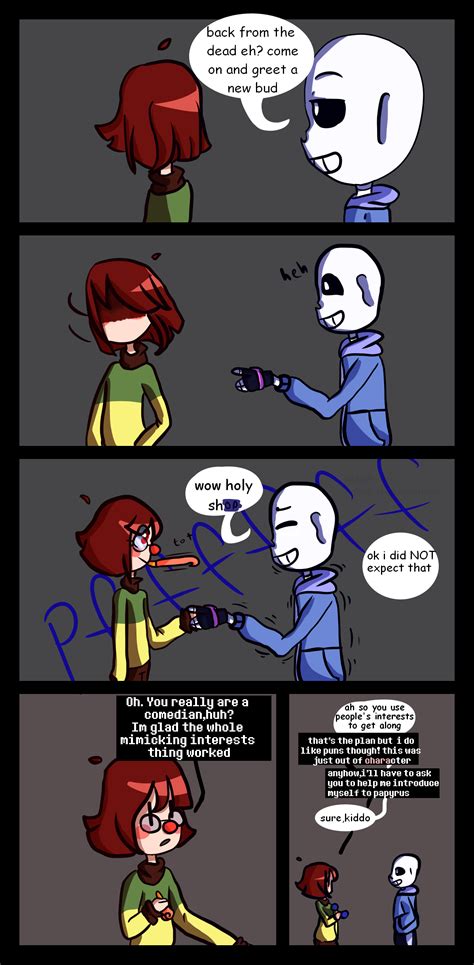 Post Pacifist Chara From My Au Meeting Sans I Like To Think That Chara Just Tries To Relate