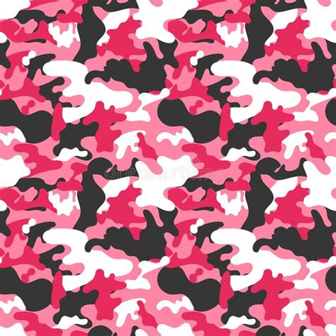 Seamless Vector Square Camouflage Pattern Illustration In Pink White