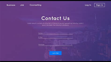 Contact Us Page Design HTML CSS