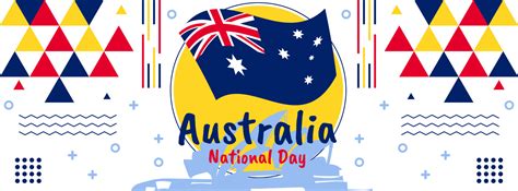 Australia Day Banner Design For 26th Of January Abstract Geometric