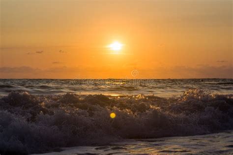 Amazing Sea Sunset The Sun Waves Clouds Stock Image Image Of Wave