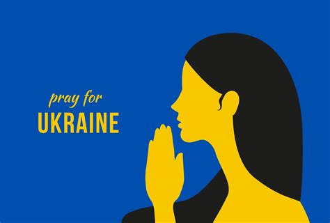 Pray For Ukraine Woman Silhouette Praying For Peace Flat Design 6444303 Vector Art At Vecteezy