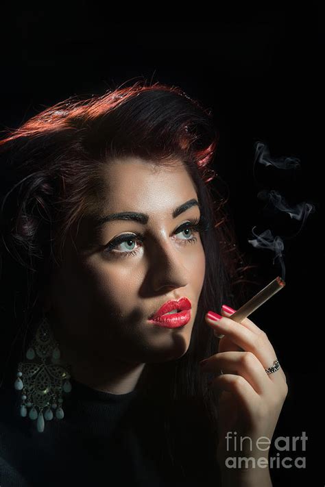Glamorous Woman Smoking Photograph By Amanda Elwell