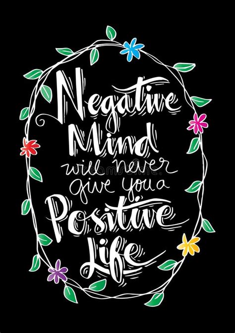 Negative Mind Will Never Give You A Positive Life Stock Illustration