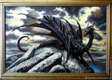 Объемная картина морской дракон Живопись маслом фэнтези Год дракона в