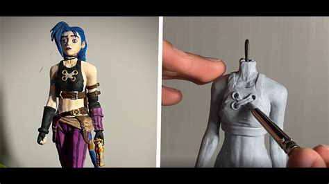 Sculpting Jinx From Arcane Out Of Clay League Of Legends Youtube