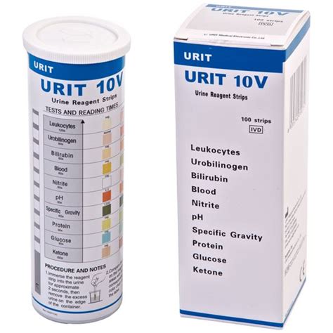 Uritest 10V Urinalysis Reagent Strips - Urine Test Strips ( 100 ...