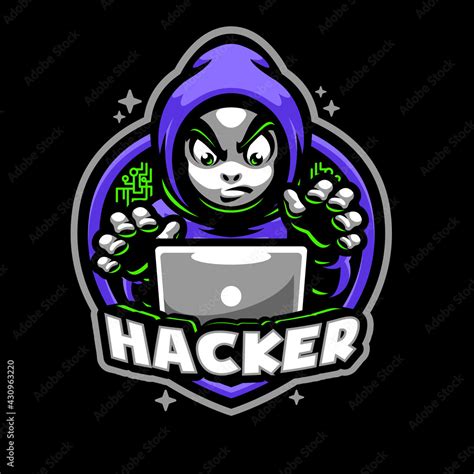 Hood Hacker Mascot Logo Template Stock Vector Adobe Stock
