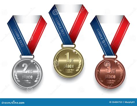 Medalla Del Oro De Plata Y De Bronce Ilustración Del Vector Ilustración De Podio éxito 26484753
