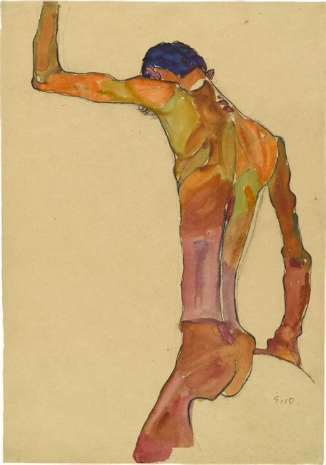 Moma The Collection Egon Schiele Standing Male Nude With Arm