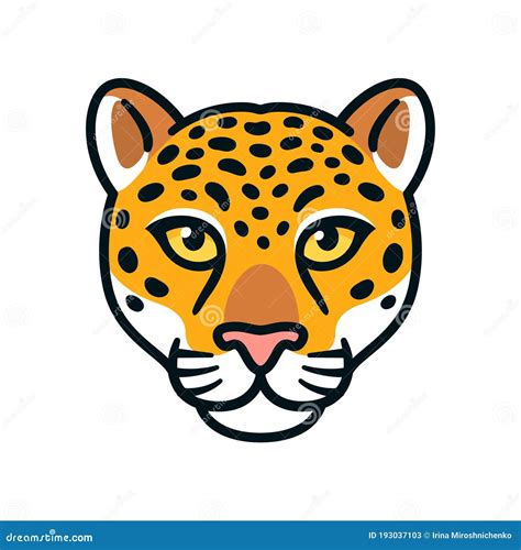 Jaguar Or Leopard Head Stock Vector Illustration Of Isolated 193037103