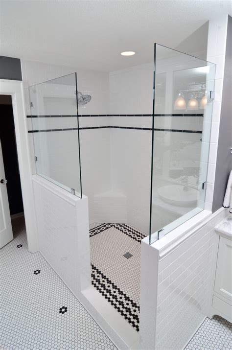Half Wall Glass Shower Enclosure Home Depot Partition Kit Panel Shower