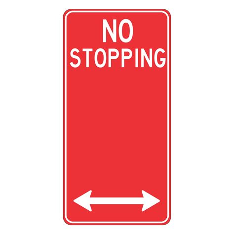 No Stopping Sign Regulatory Left Or Right Discount Safety Signs