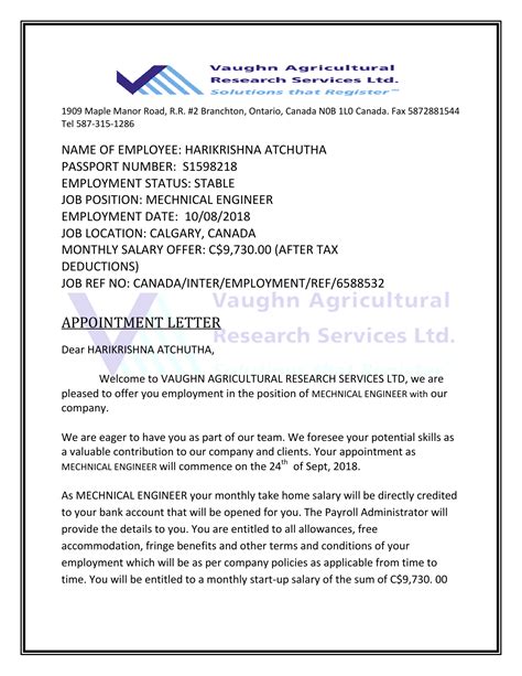 Most lenders require two years of employment history with the same company. No Job Offer Letter Database | Letter Template Collection
