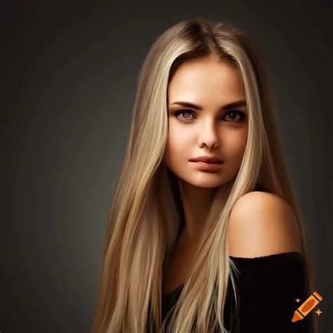 Photo Realistic Portrait Of A Young Woman With Long Blonde Hair On Craiyon