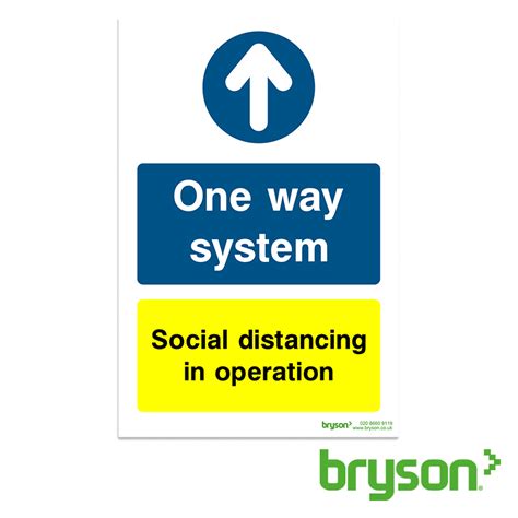 Covid One Way System Social Distancing In Operation Sign Covid Signs
