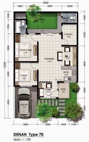 Desain rumah minimalis 2 lantai. denah rumah minimalis type 70 1 lantai | Denah rumah ...