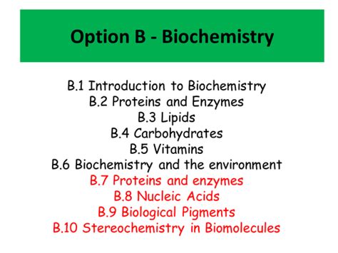 Introduction To Biochemistry Teaching Resources